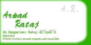 arpad rataj business card